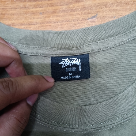 Stussy  Global Roots 50/50 Short Sleeve Tee Dusty Khaki - Picture 8 of 13